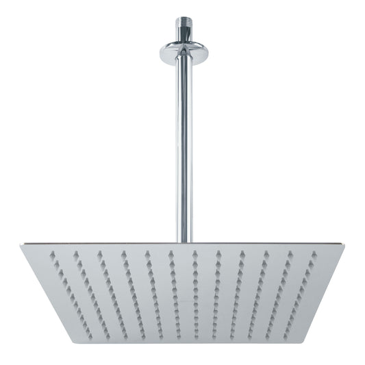 Regadera cromo 12' plato cuadrado delgado con brazo, Riviera, 45775