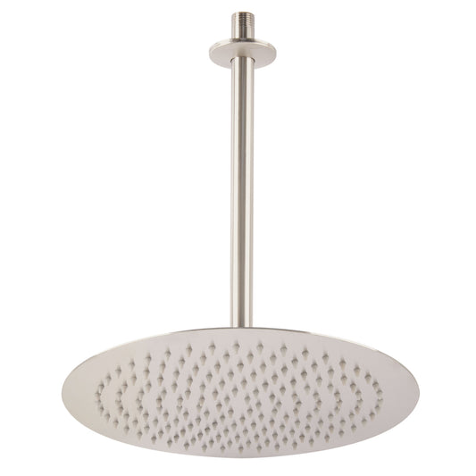 Regadera satín 12' plato redondo delgado con brazo, Riviera, 45080