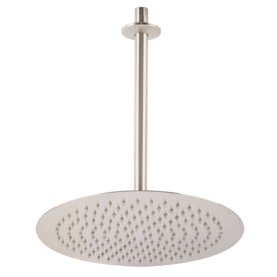 Regadera satín 12' plato redondo delgado con brazo, Riviera, 45080