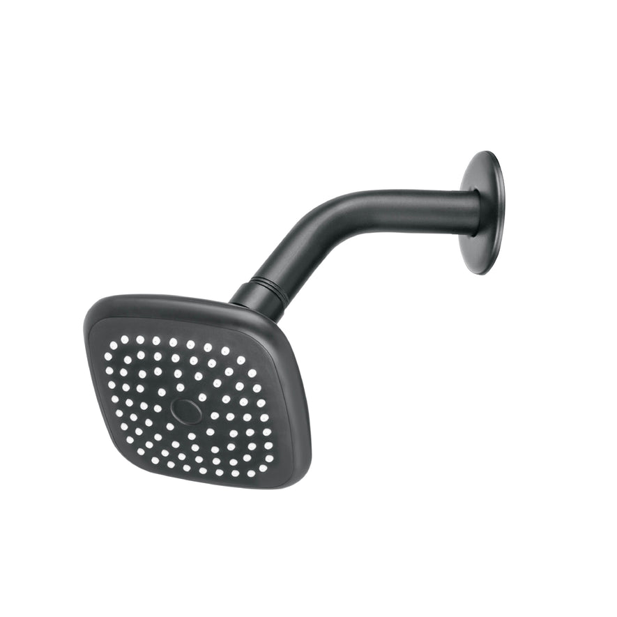 Regadera cuadrada 3-3/4' brazo y chapetón, negro, Basic Caja con 2, 48420