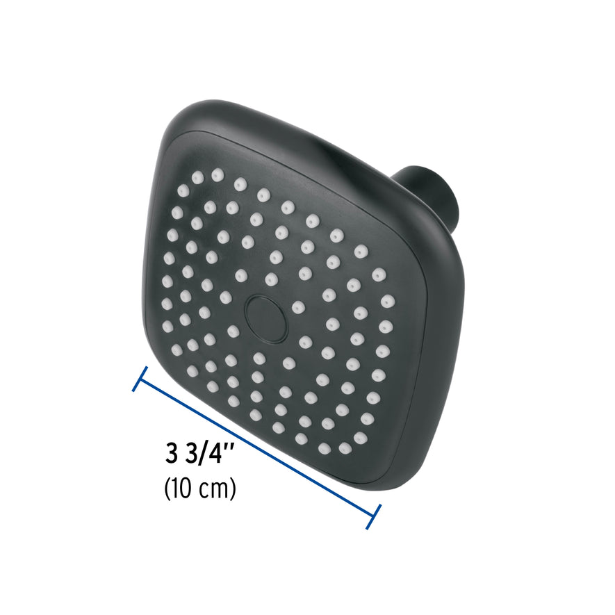 Regadera cuadrada de ABS 3-3/4' sin brazo, negro, Basic Caja con 2, 48421