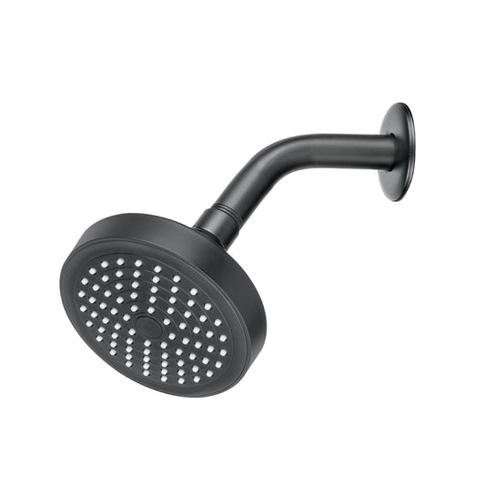 Regadera redonda 4-1/4' brazo y chapetón, negro, Basic Caja con 2, 48422