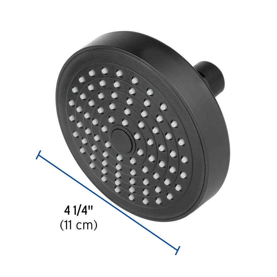 Regadera redonda de ABS 4-1/4' sin brazo, negro, Basic Caja con 2, 48423
