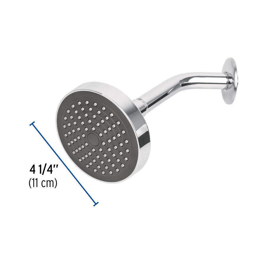 Regadera redonda 4-1/4' brazo y chapetón de acero, Basic Caja con 2, 45067