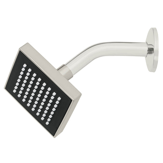 Regadera cuadrada ABS 4' acabado satín con brazo, Foset Caja con 4, 46738