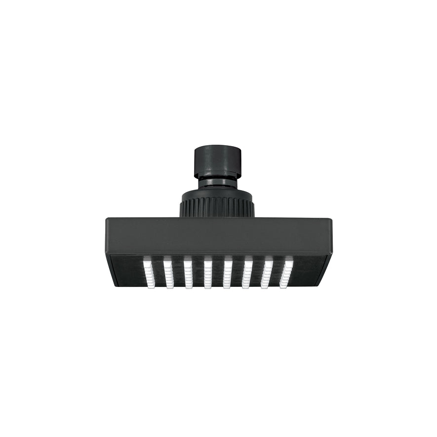 Regadera cuadrada ABS 4' acabado negro mate sin brazo, Foset Caja con 4, 46745