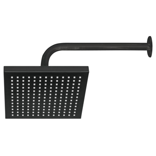 Regadera cuadrada ABS 8' acabado negro mate con brazo, Foset Caja con 3, 46748