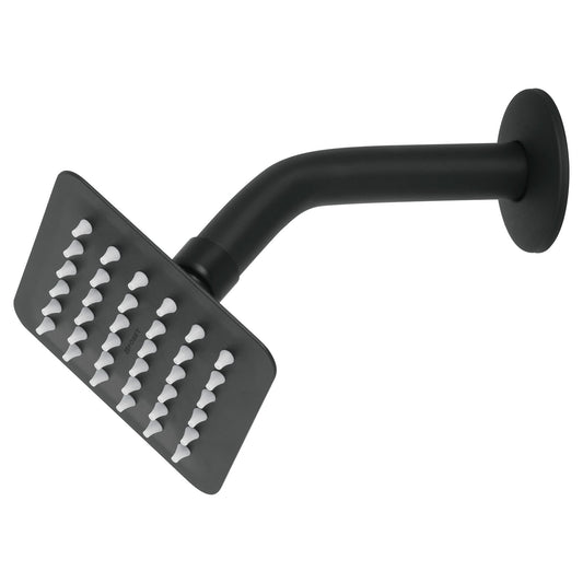 Regadera cuadrada 4', acero inox, con brazo, negro, Túbig Caja con 2, 47746