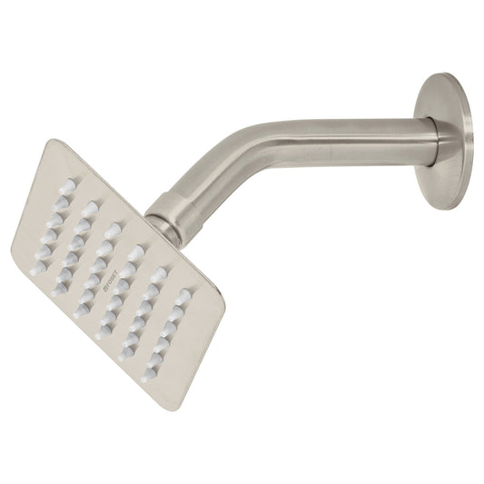 Regadera cuadrada 4', acero inox, con brazo, satín, Túbig Caja con 2, 47740