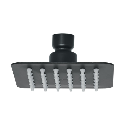 Regadera cuadrada 4', acero inox, sin brazo, negro, Tubig Caja con 2, 47747
