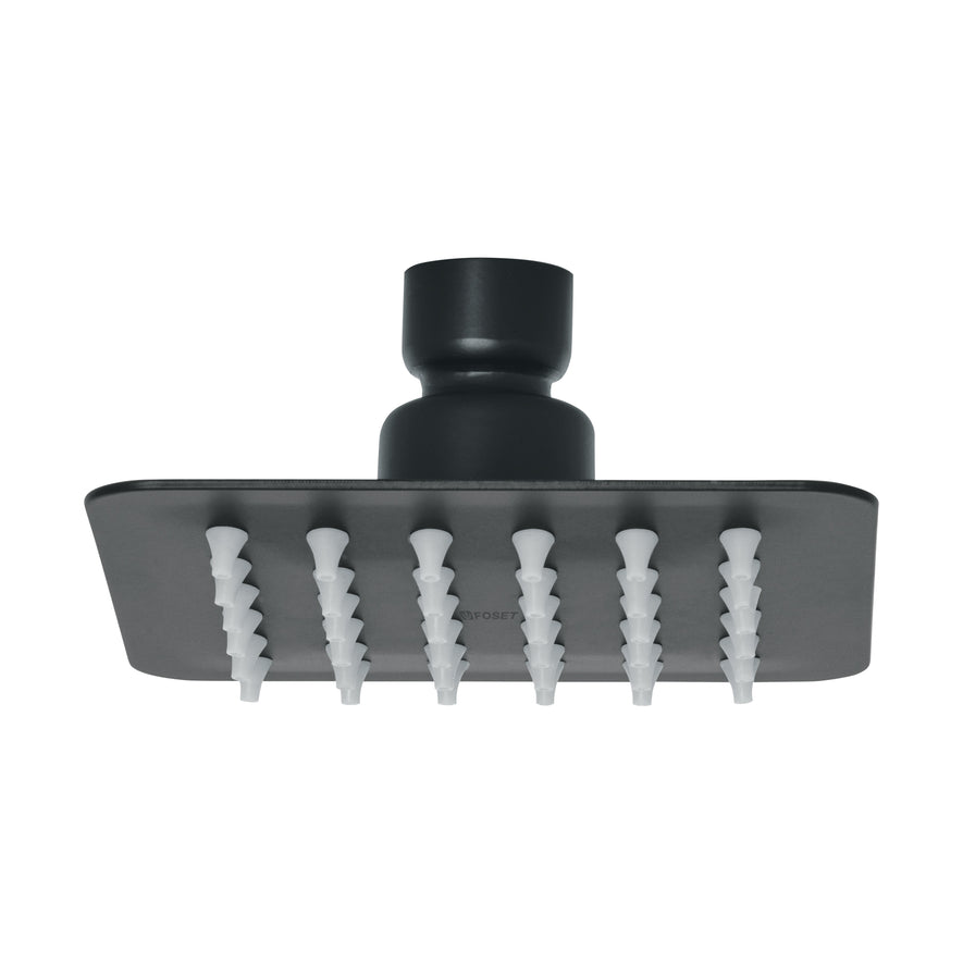 Regadera cuadrada 4', acero inox, sin brazo, negro, Tubig Caja con 2, 47747