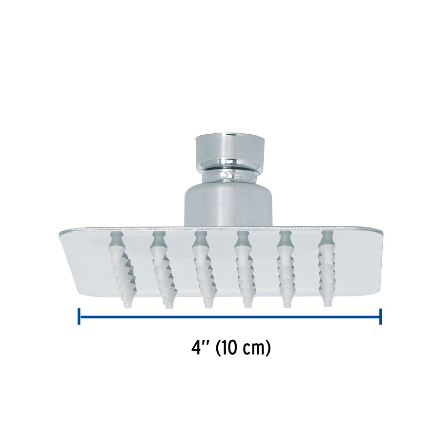 Regadera cuadrada 4', acero inox, sin brazo, cromo, Túbig Caja con 2, 47735
