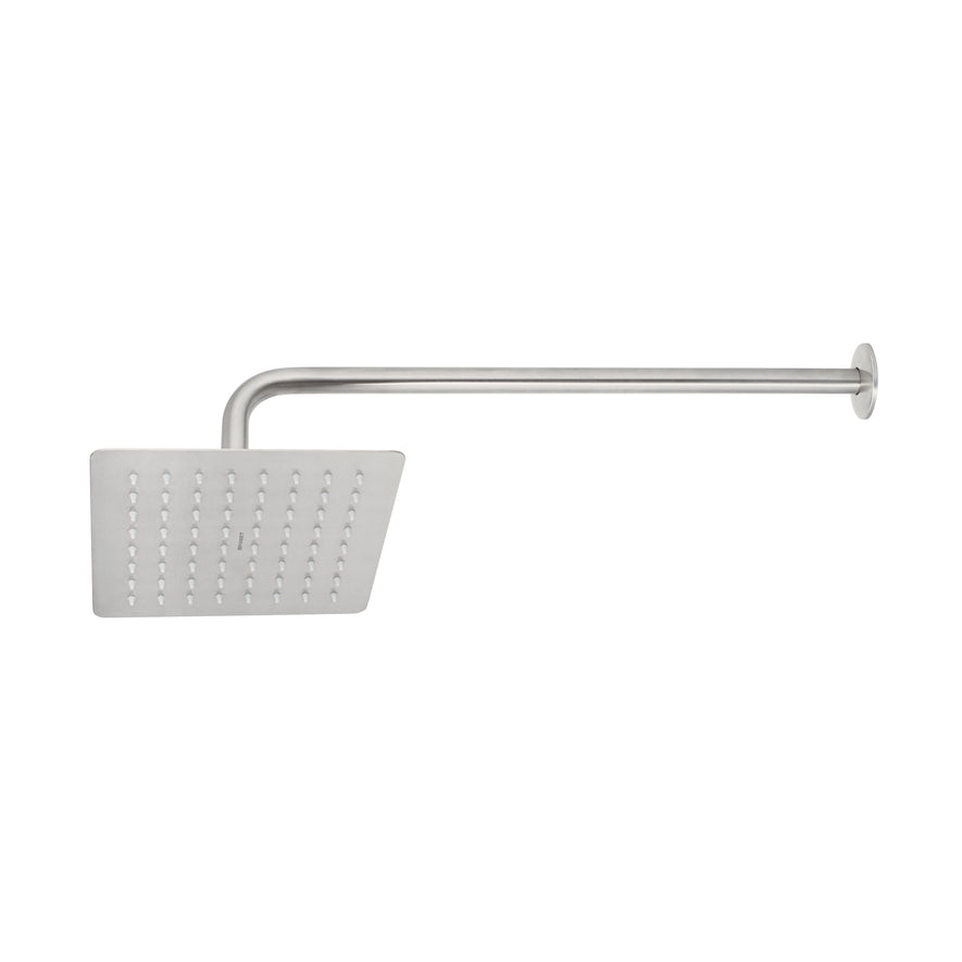 Regadera cuadrada 8', acero inox, con brazo, satín, Túbig, 47744