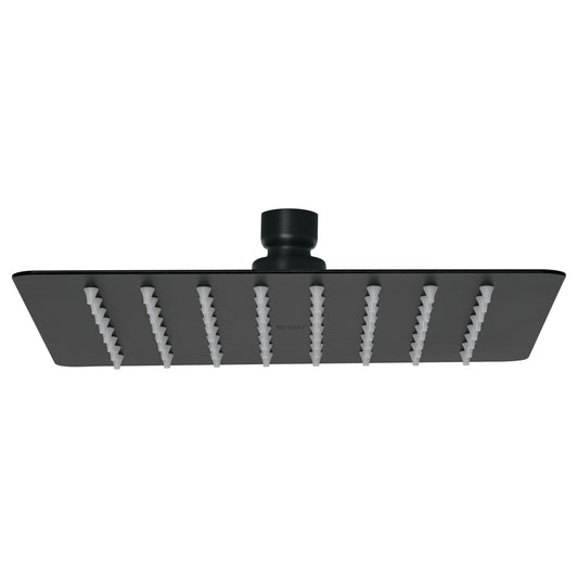 Regadera cuadrada 8', acero inox, sin brazo, negro, Túbig Caja con 2, 47751