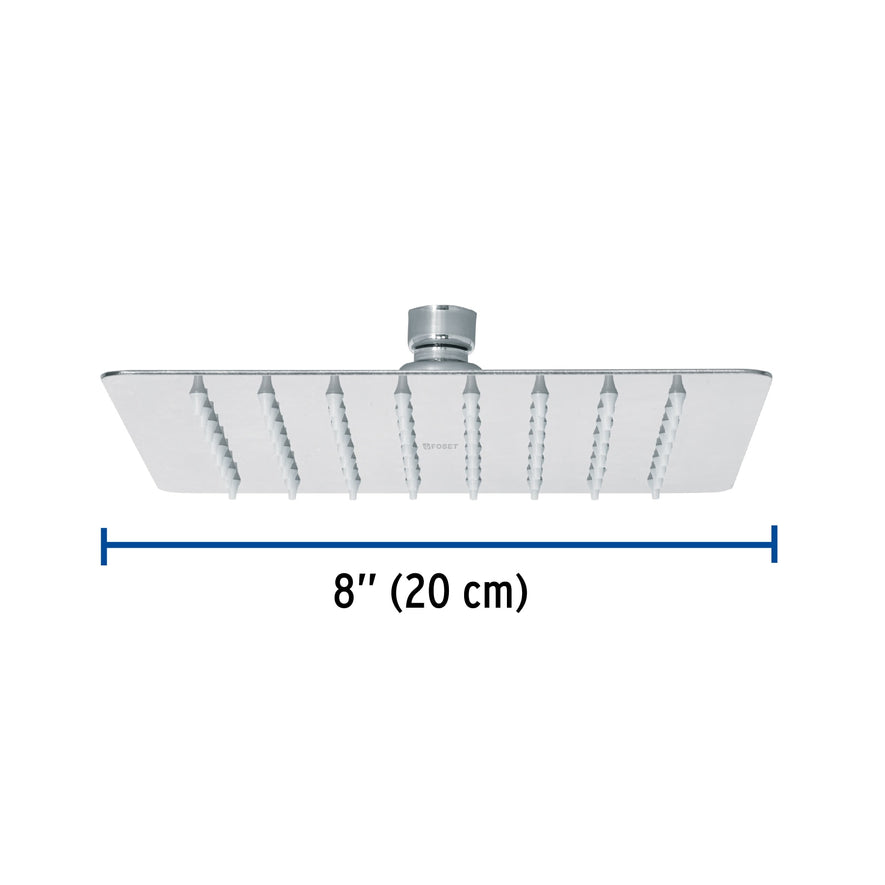 Regadera cuadrada 8', acero inox, sin brazo, cromo, Túbig Caja con 2, 47739