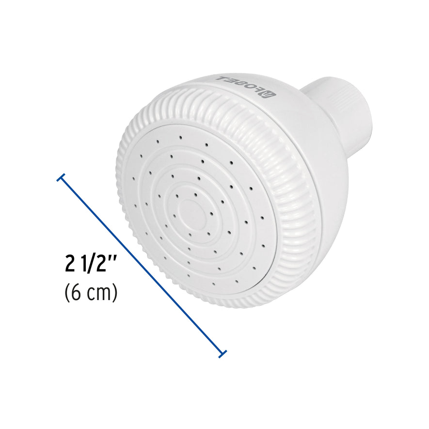 Regadera redonda de ABS 2-1/2' sin brazo, Foset Basic Caja con 2, 49256