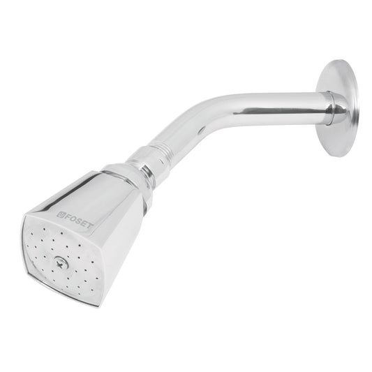 Regadera cuadrada 2' brazo y chapetón de acero, Foset Aqua Caja con 2, 49248