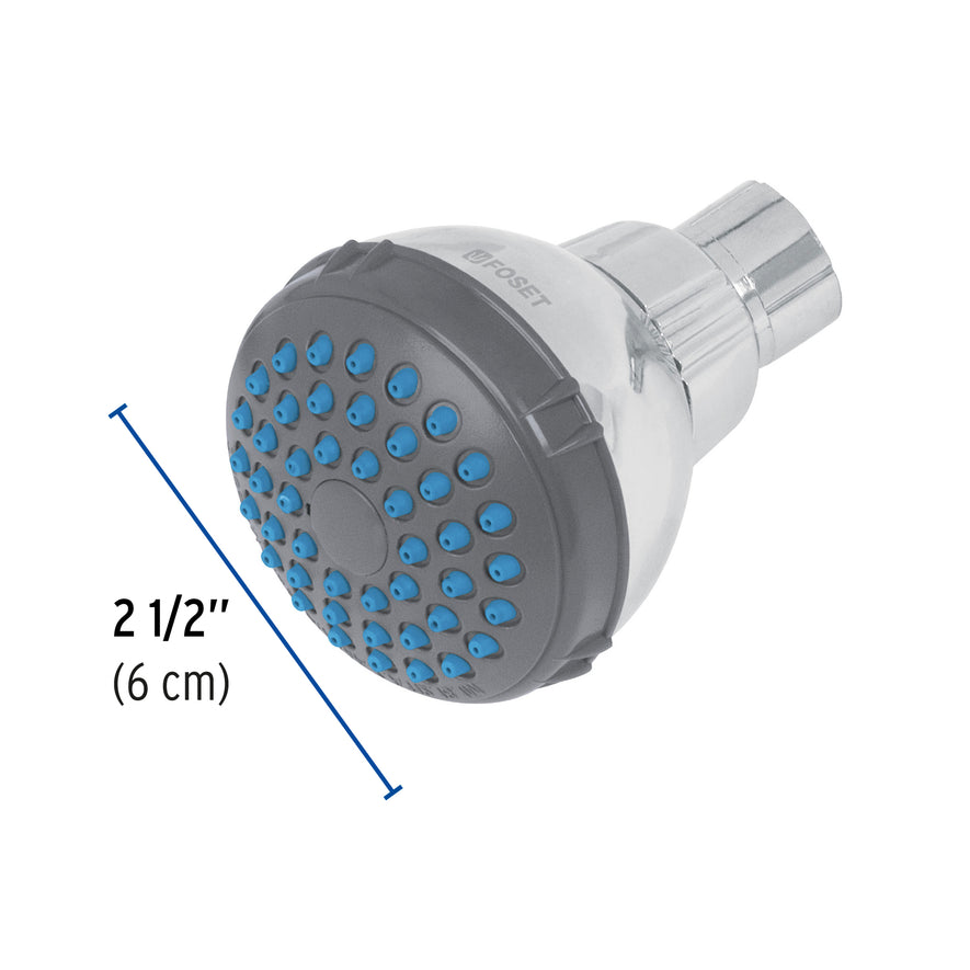 Regadera redonda de ABS 2-1/2' gris-cromo sin brazo, Basic Caja con 2, 49412