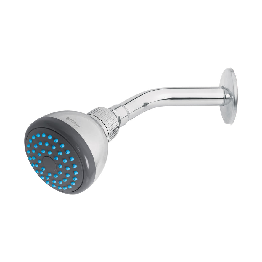 Regadera redonda 3' brazo y chapetón de acero, Foset Basic Caja con 2, 49246