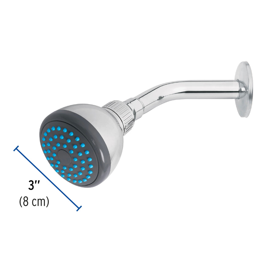 Regadera redonda 3' brazo y chapetón de acero, Foset Basic Caja con 2, 49246