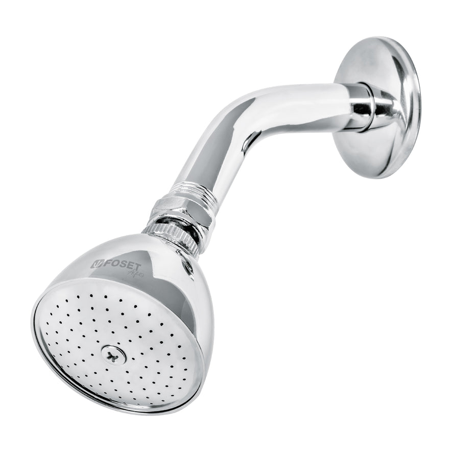 Regadera cónica 2-1/2' brazo y chapetón de acero, Foset Aqua Caja con 2, 49448