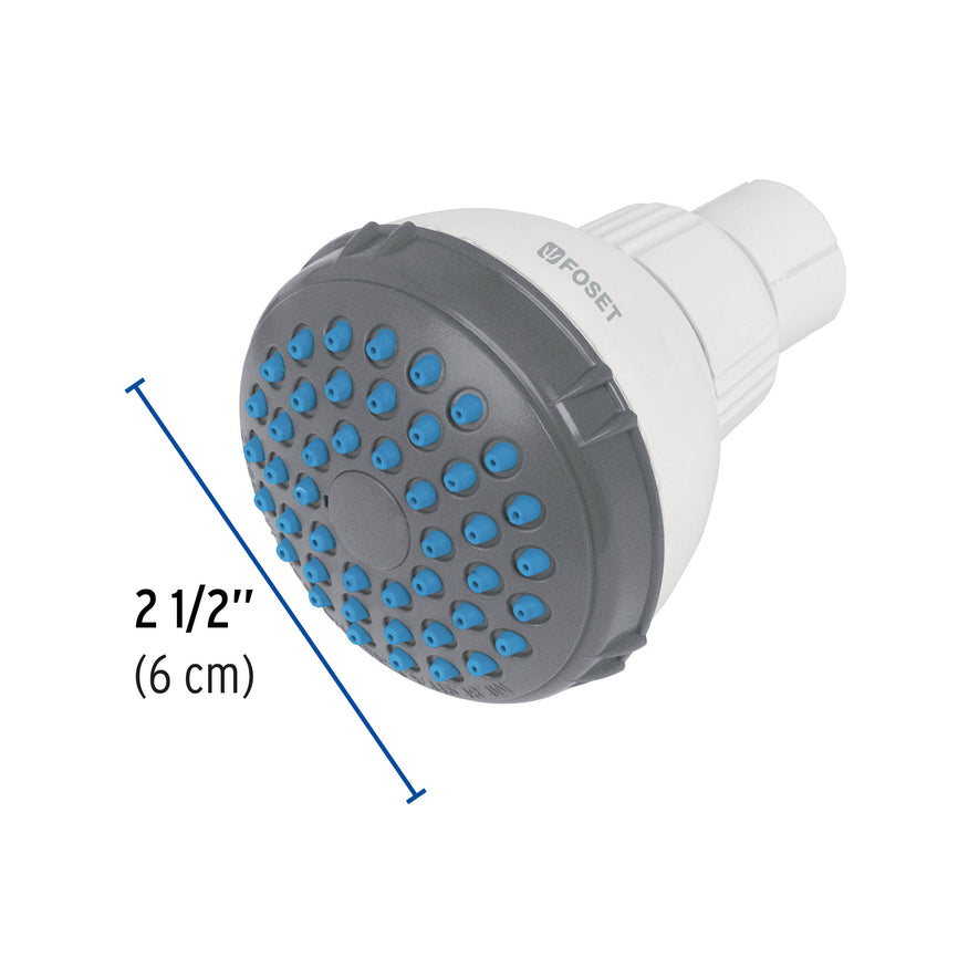 Regadera redonda de ABS 2-1/2' gris-blanca sin brazo, Basic Caja con 2, 48294