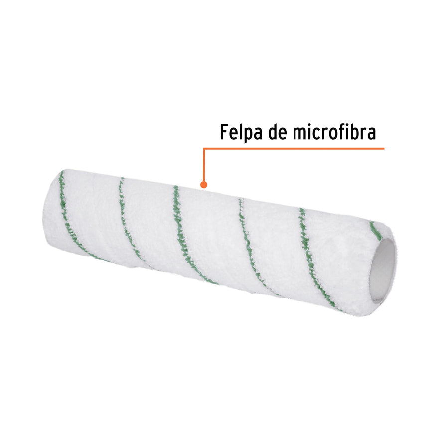 Felpa p/rodillo, microfibra 9x3/8', superficies poco rugosas Caja con 6, 13921
