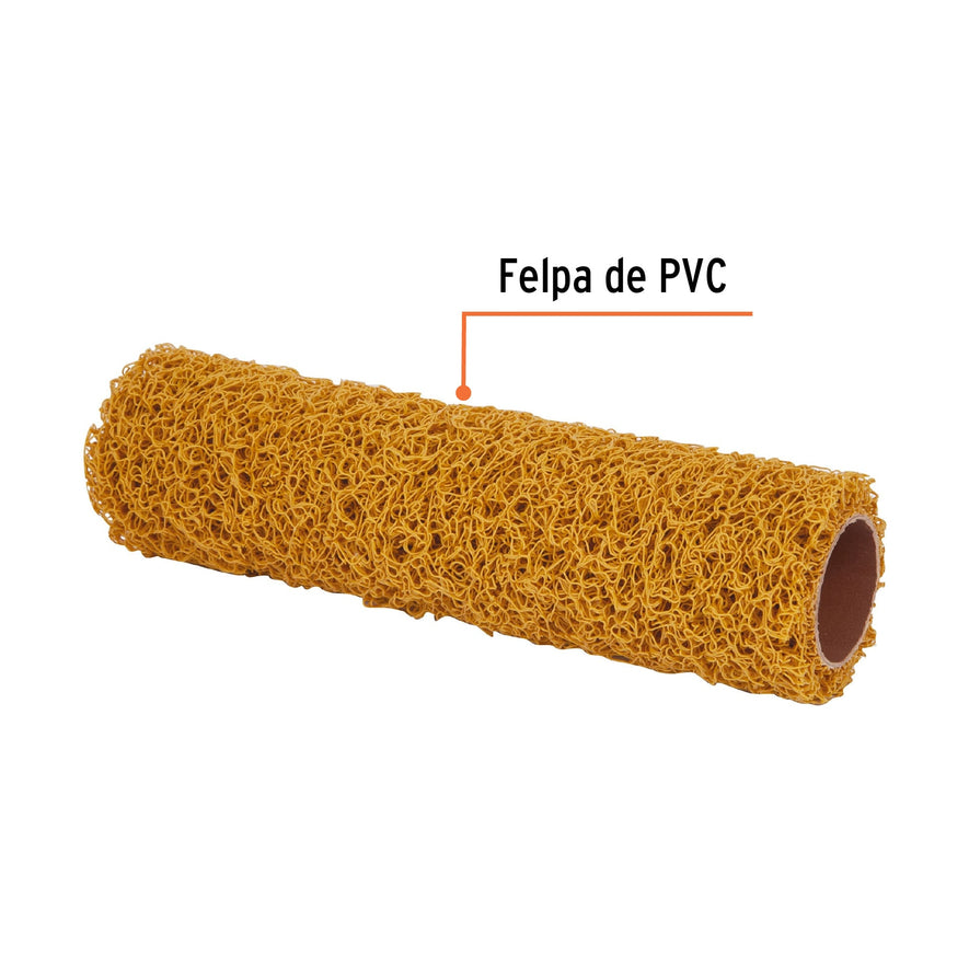 Felpa para rodillo PVC 9' x 7/16' texturizados, Truper Caja con 6, 17684