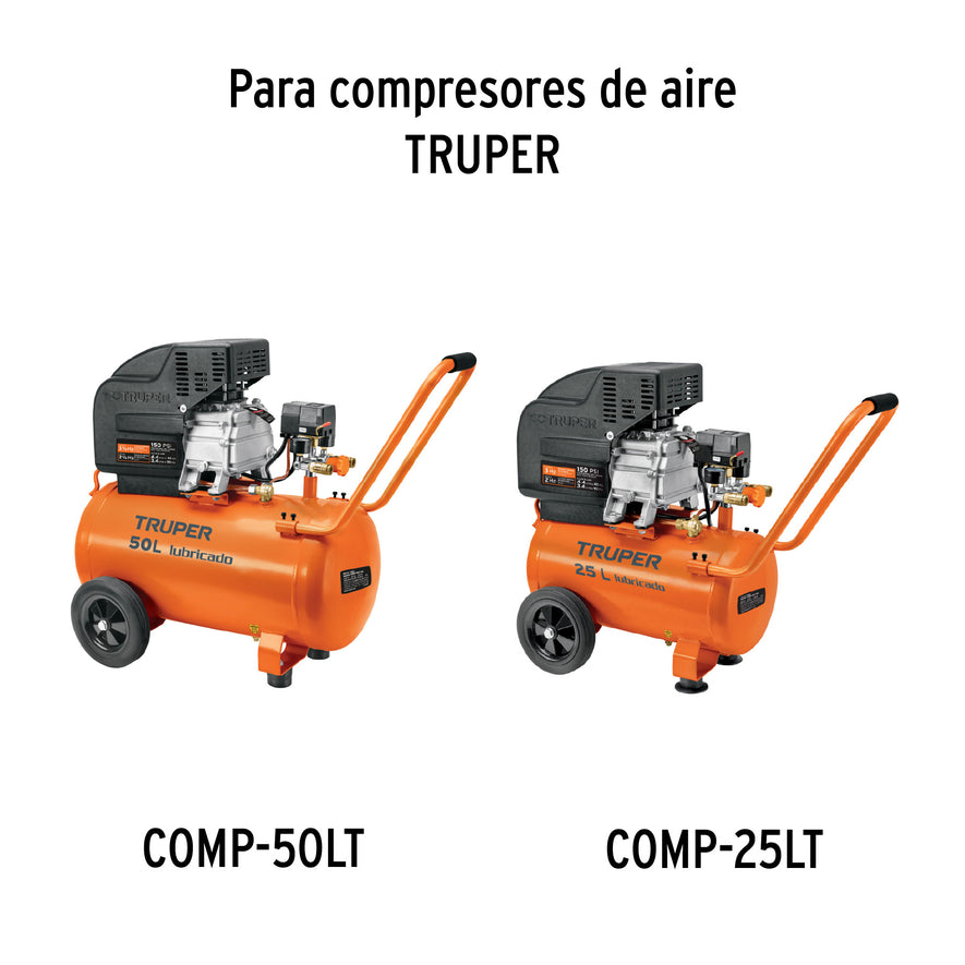 Válvula de salida para compresores 25/50L, Truper, 19326