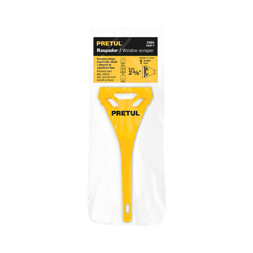 Raspador plástico con cuchilla de 2-3/8', PRETUL Caja con 6, 24055