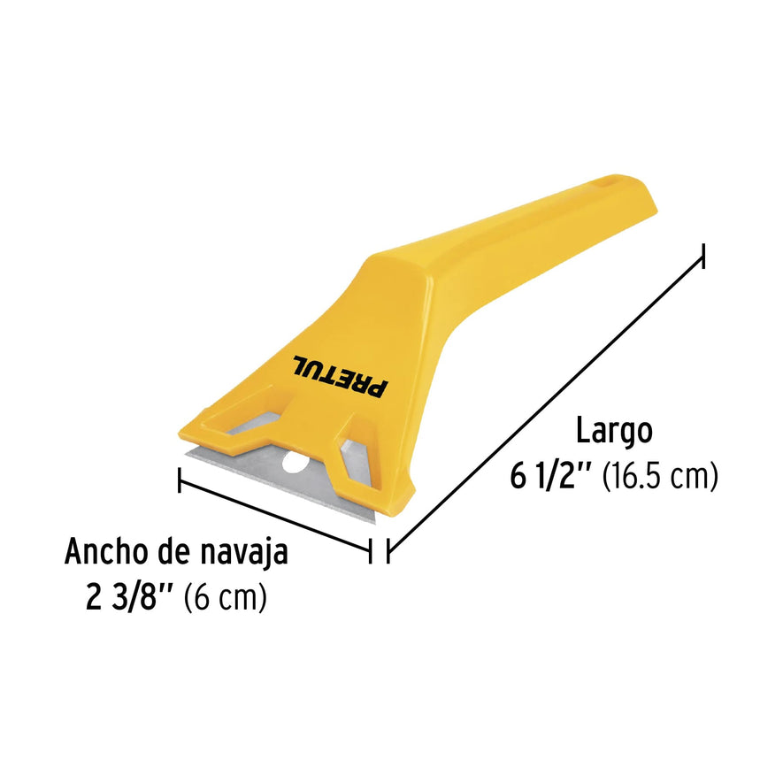 Raspador plástico con cuchilla de 2-3/8', PRETUL Caja con 6, 24055