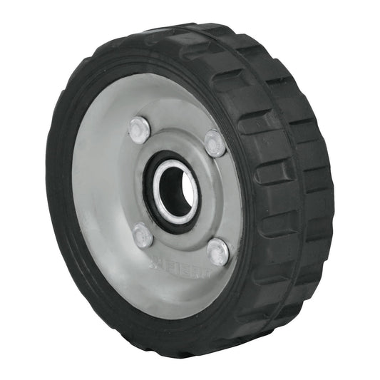 Rueda de hule sólido 4-1/2' para diablo, un balero, Pretul Caja con 4, 45476