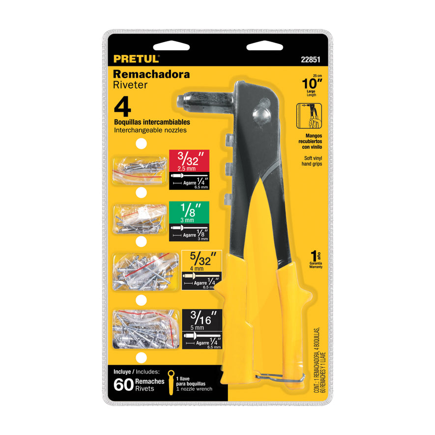 Remachadora 10' con remaches, Pretul Caja con 3, 22851