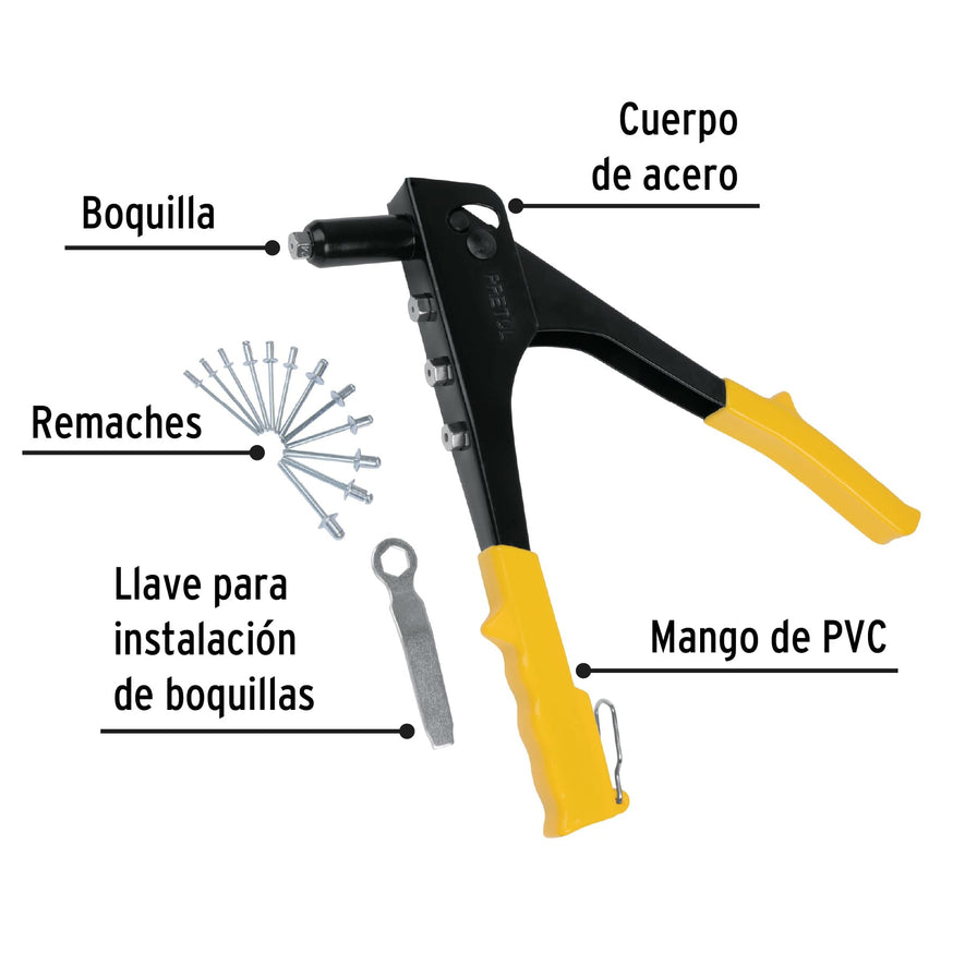 Remachadora 10' con remaches, Pretul Caja con 3, 22851