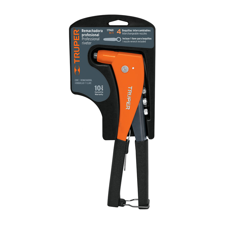 Remachadora profesional 10', Truper Caja con 3, 17960