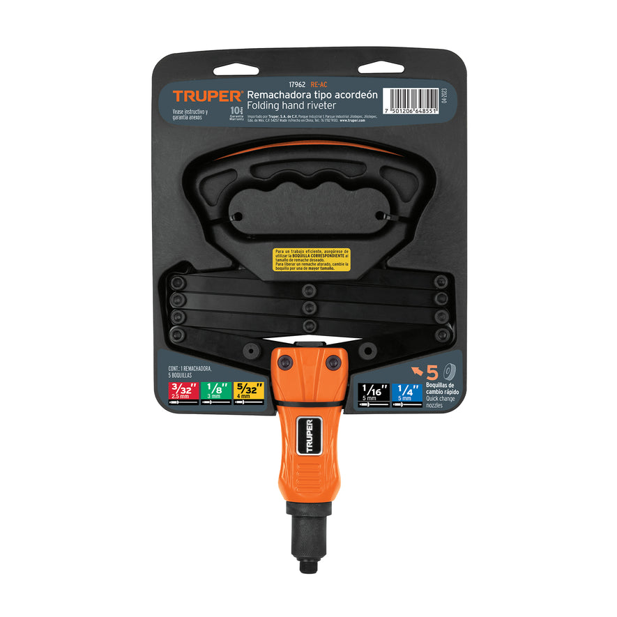 Remachadora tipo acordeón, Truper, 17962