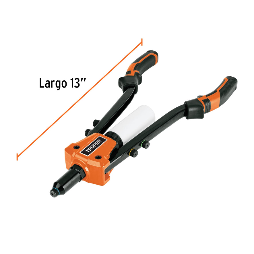 Remachadora de uso rudo tipo tijera, 13', Truper Caja con 3, 100733