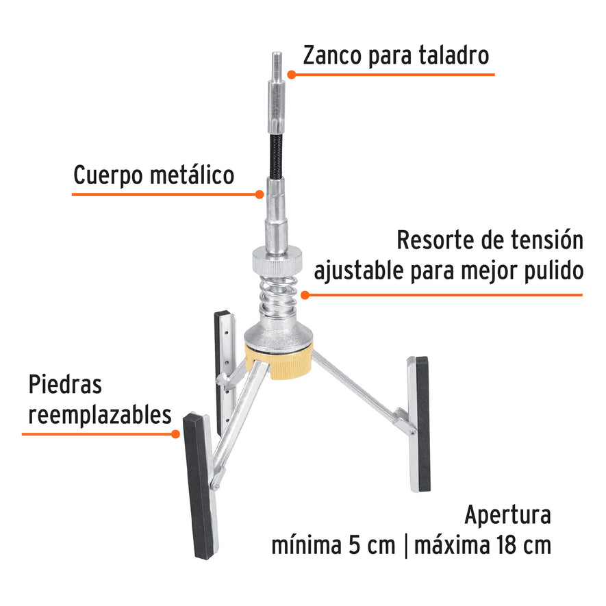 Bruñidora para cilindro de motor, 5 a 18 cm, Truper, 14533