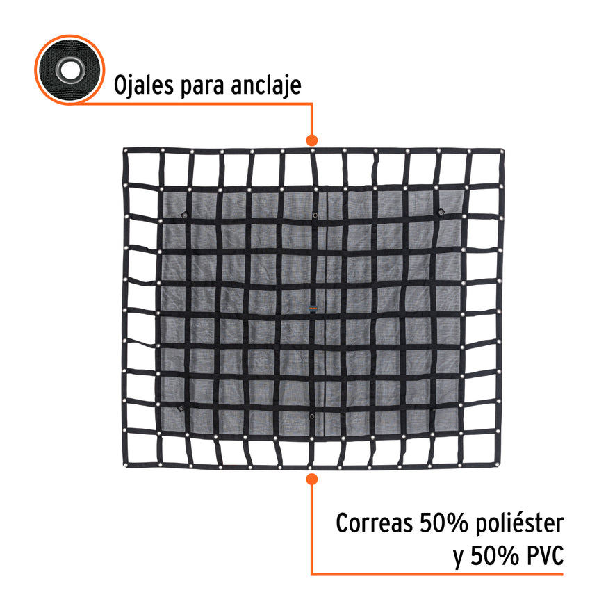 Red de carga 2.44 m x 2.05 m para camioneta, 3.5 Ton,Truper, 103630
