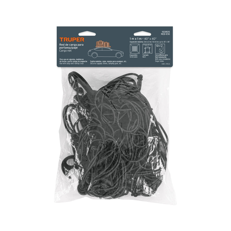 Red de carga porta equipaje de 1 m x 1 m, TRUPER Caja con 4, 103805