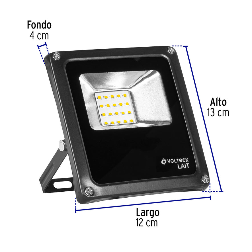 Reflector delgado de LED 10 W luz de día, Volteck Caja con 2, 48218