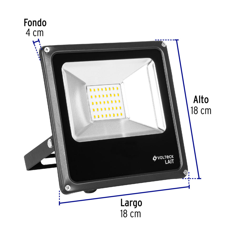 Reflector delgado de LED 20 W luz cálida, Volteck Caja con 2, 48332