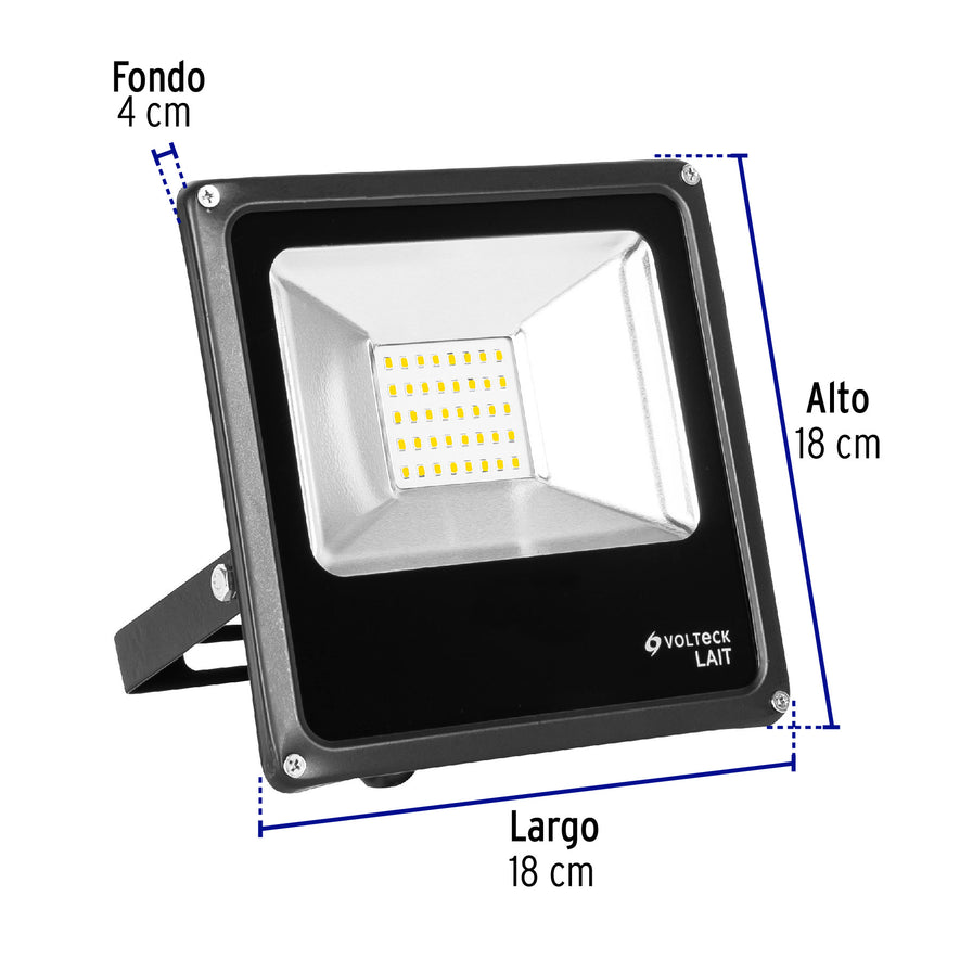 Reflector delgado de LED 20 W luz de día, Volteck Caja con 2, 48219