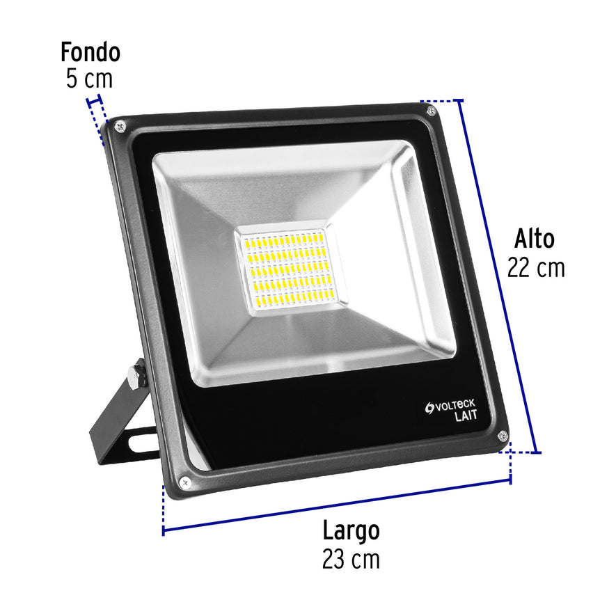 Reflector delgado de LED 30 W luz de día, Volteck Caja con 2, 48220