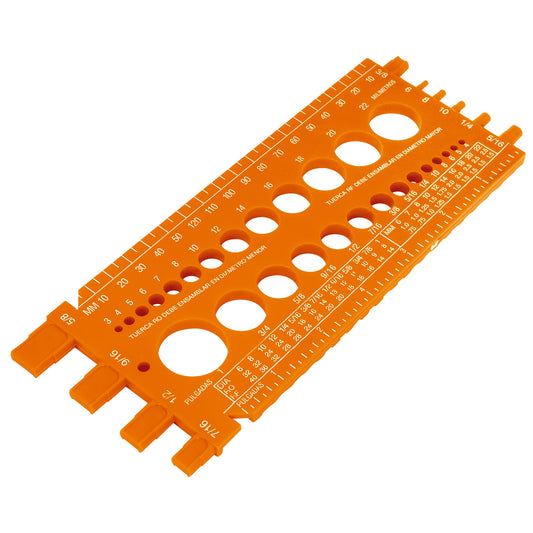 Regleta medidora de tuercas y tornillos, 22 cm, Truper Caja con 3, 10811