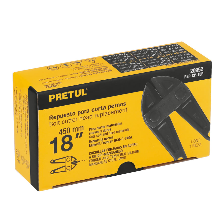 Cuchillas de repuesto para cortapernos 18', Pretul Caja con 4, 20952