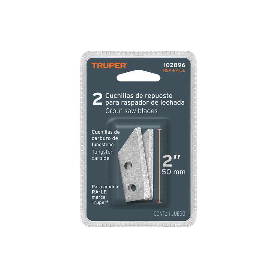Blíster con 2 cuchillas de repuesto p/raspador RA-LE, TRUPER Caja con 6, 102896