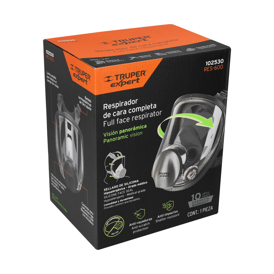 Respirador de cara completa, Truper, 102530