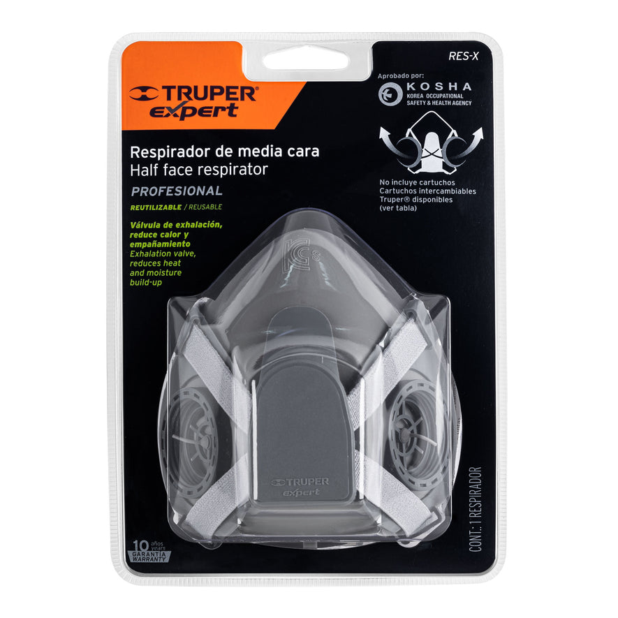 Respirador profesional media cara, Truper Expert, 13732