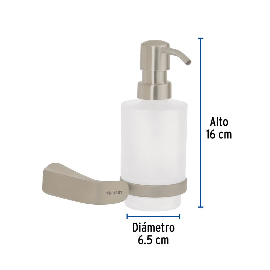 Dispensador de jabón a pared de latón satinado, Riviera, 45227